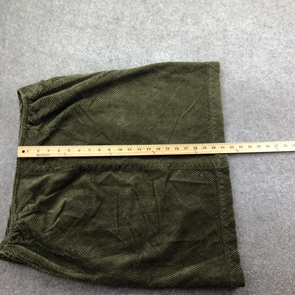 Talbots Skirt Womens 14W Green Corduroy Straight Knee Length Elastic Waist